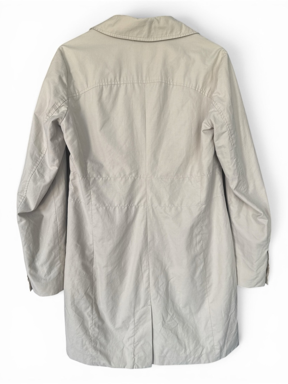NWOT - Eddie Bauer Light Cream Button-Front Trench Coat - Picture 4 of 6